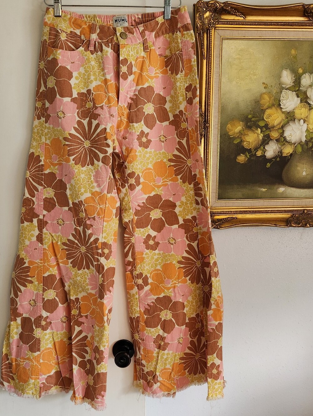 Womens Show Me Your Mumu Floral Wide-Leg Pants in Pink & Brown